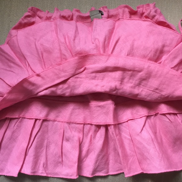 Linen dusty pink drawstring skirt - Picture 4 of 6